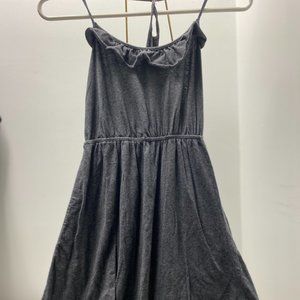 Simple Gray Casual Strappy Dress